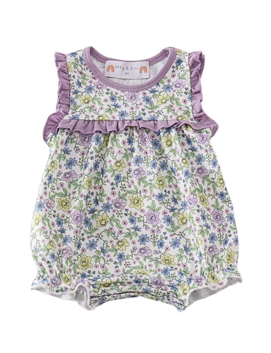 Purple Ruffle Floral Bubble