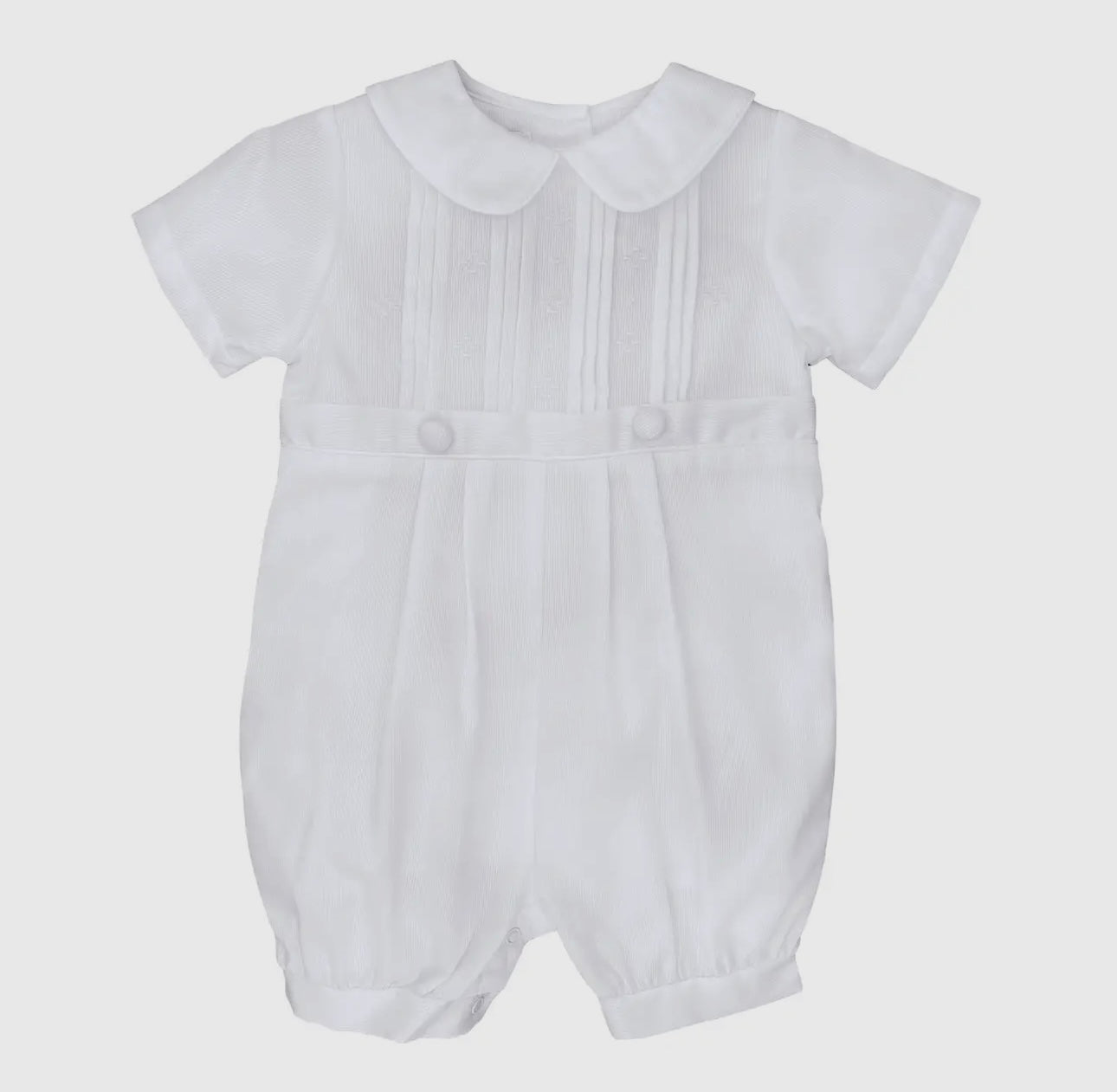 White Pintucks Outfit with Bonnet