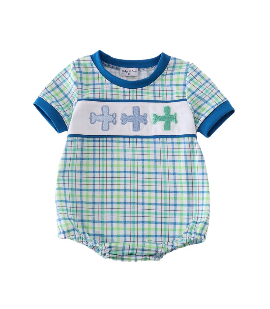 Embroidered Airplane Trio Bubble