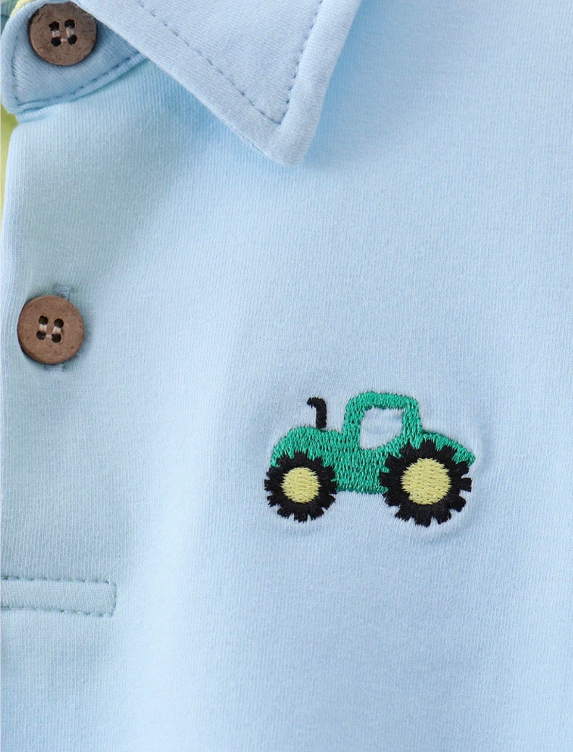 Blue Tractor Embroidered Polo