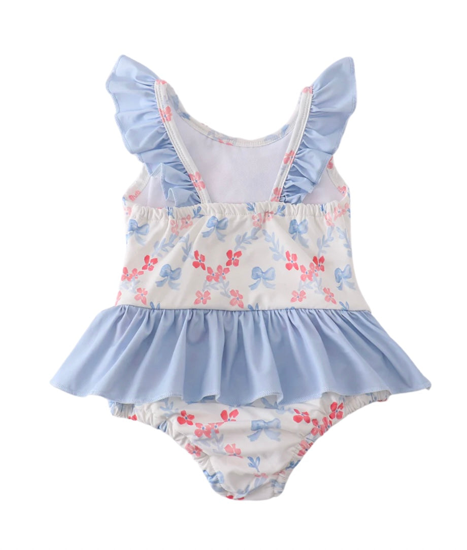 Red, White, & Blue Watercolor Swimsuit