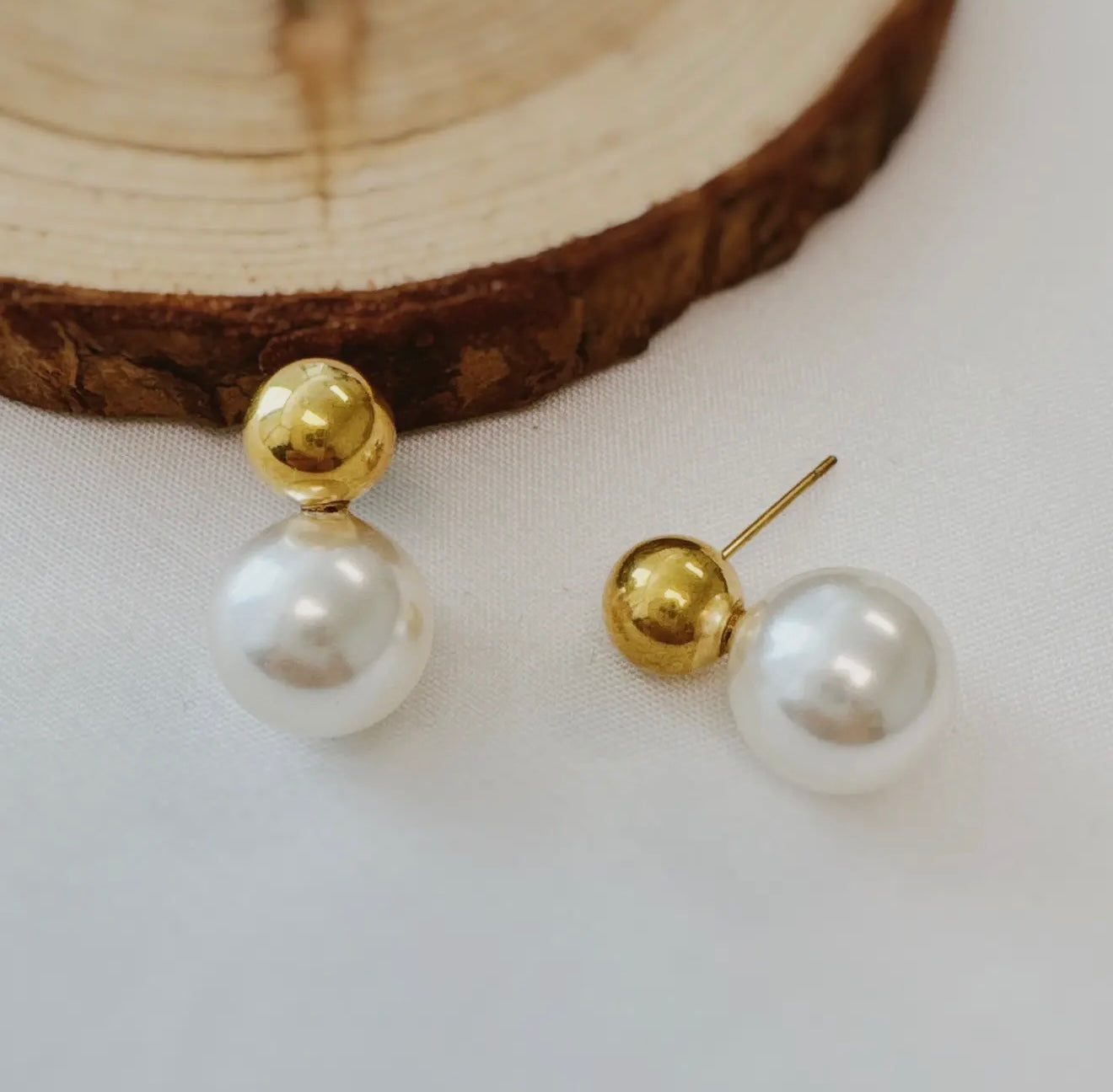 Gold + Pearl Earrings
