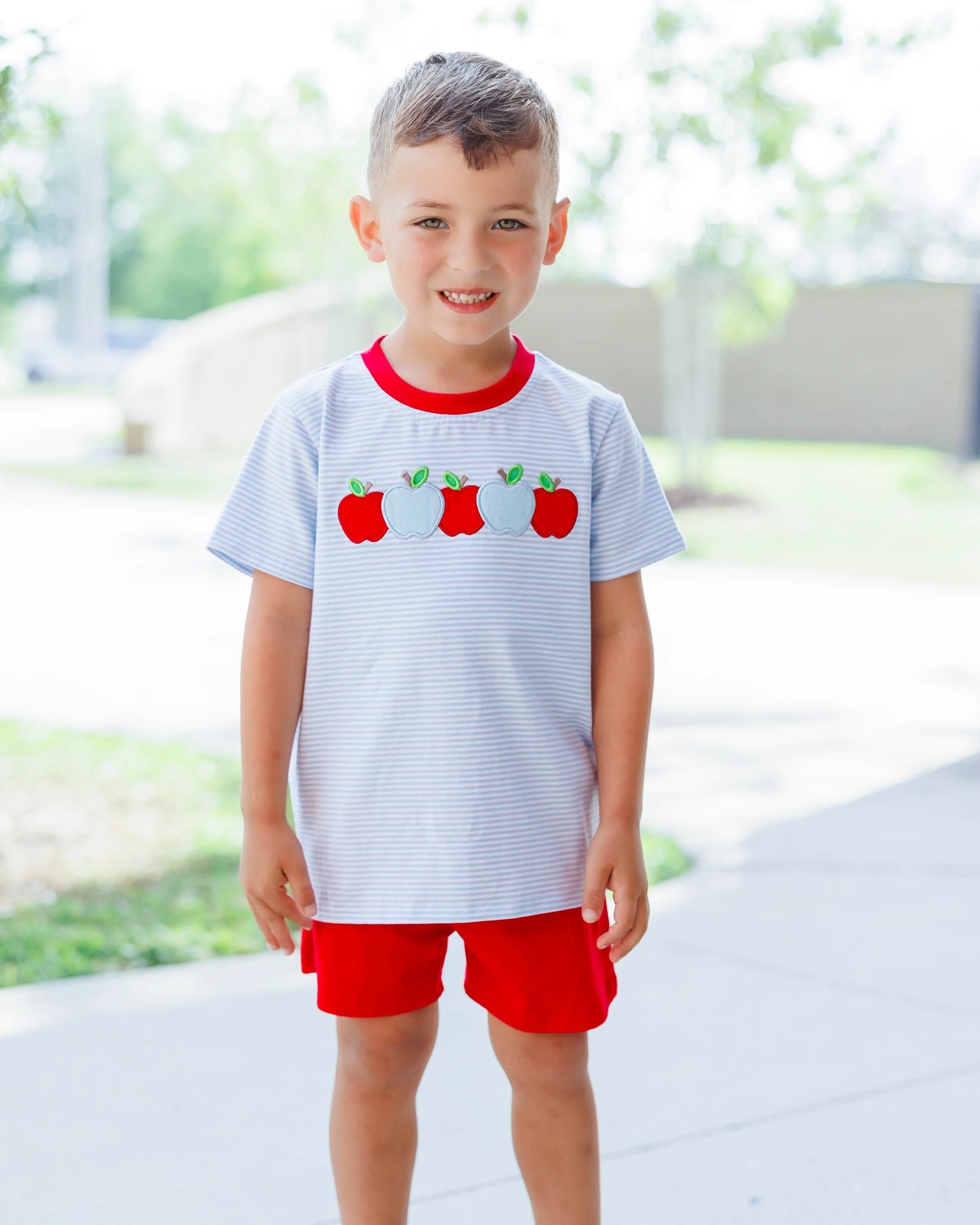 Blue Apple Shorts Set