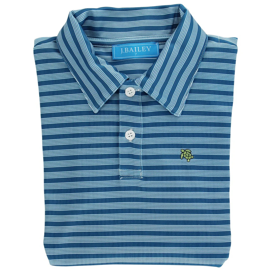 J. Bailey Harry Long Sleeve Performance Polo - Cornflower