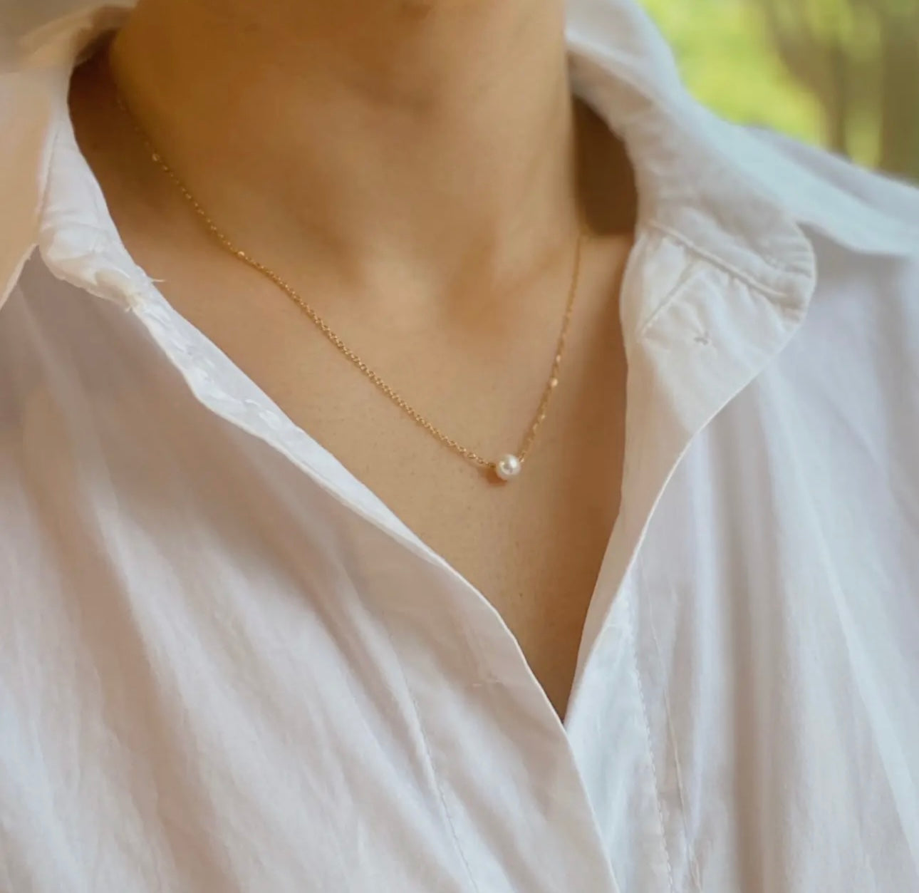 Gold Pearl Necklace