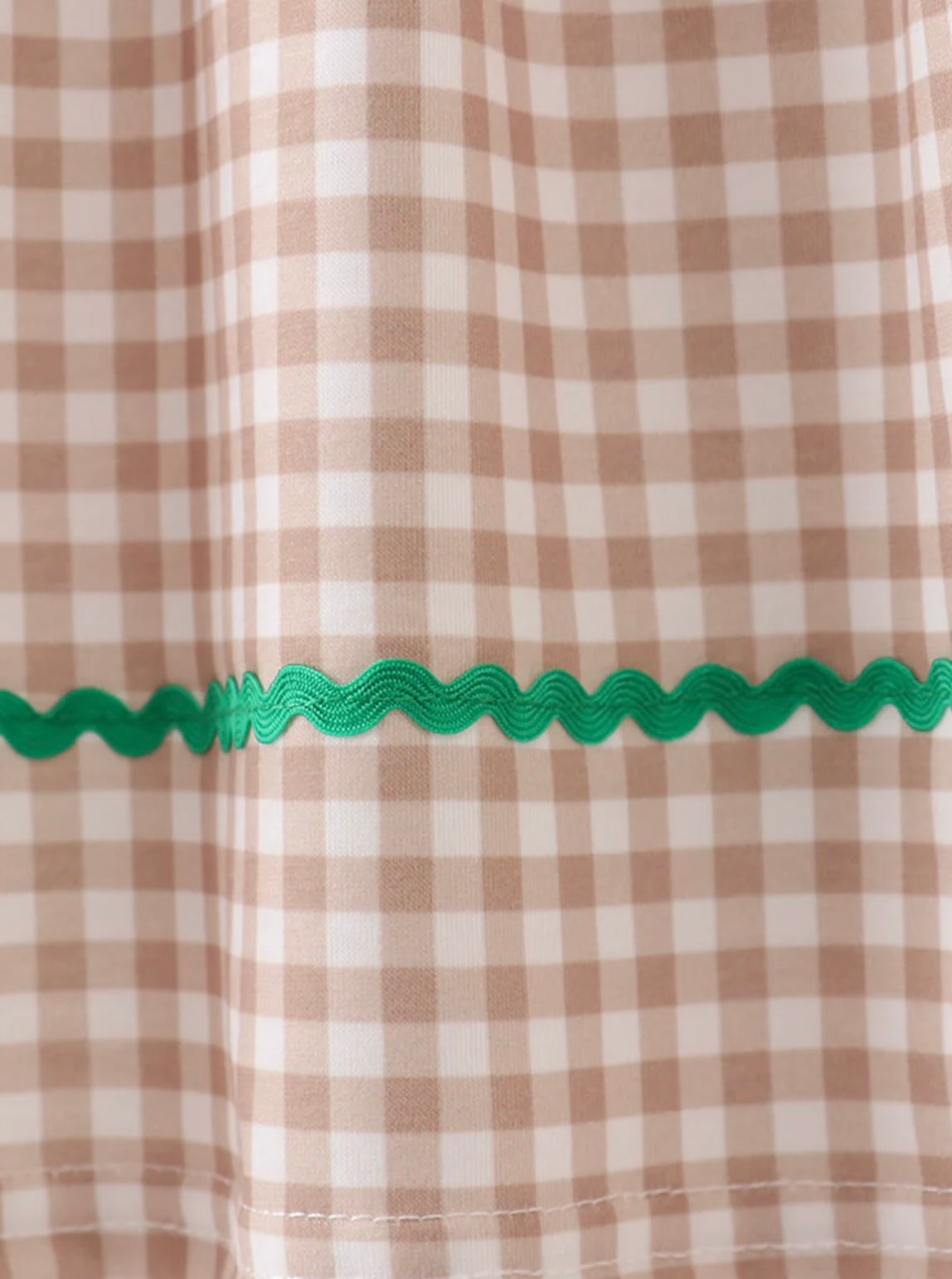 Tan Gingham Christmas Dress