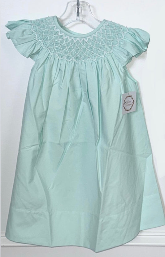Mint Pearl Smocked Dress