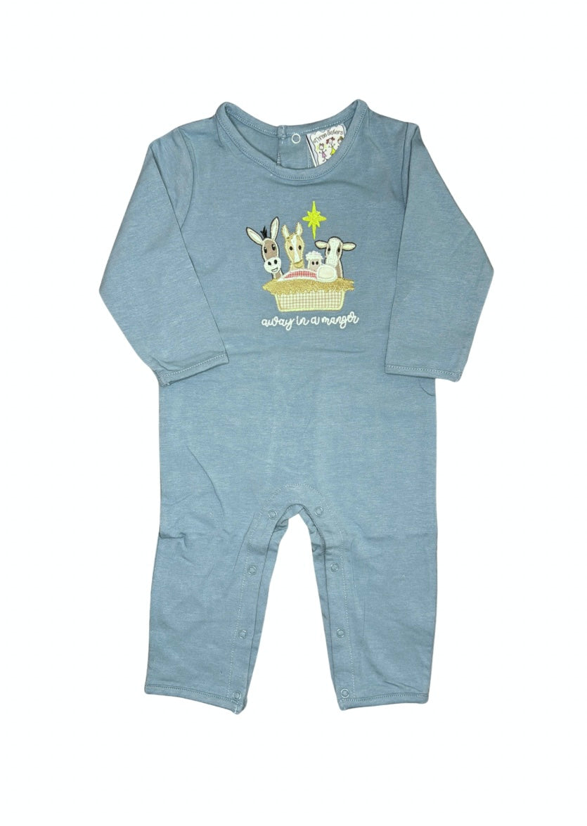 Away In A Manger Embroidered Romper