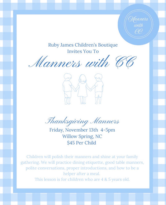 Pre-k Thanksgiving Manners Class – November 13