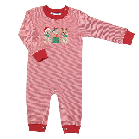 Boys' Christmas Dog Trio Romper
