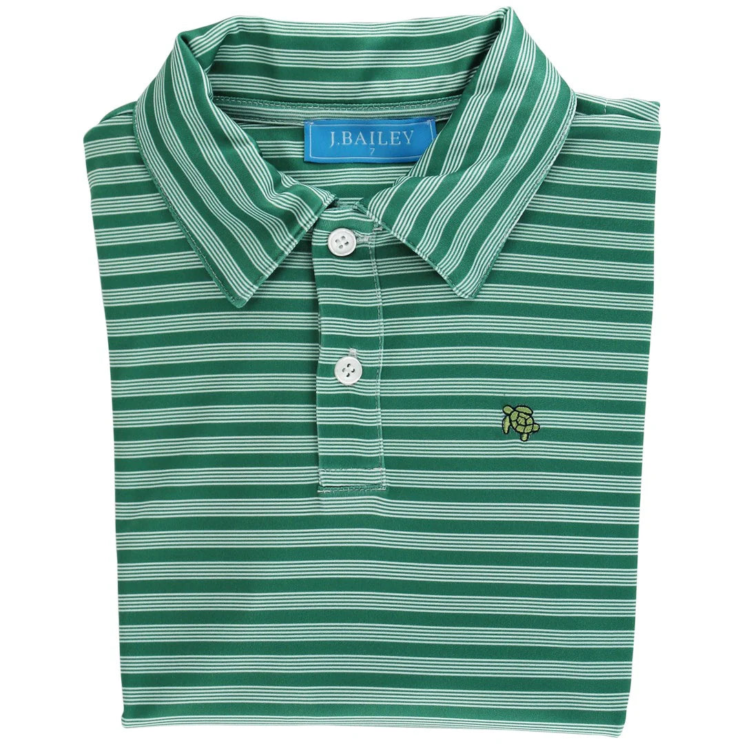 J. Bailey Performance Harry Long Sleeve Polo - Evergreen