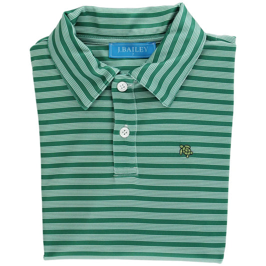J. Bailey Performance Harry Long Sleeve Polo - Evergreen