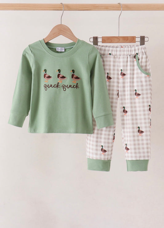 Boys Green Duck Jogger Set