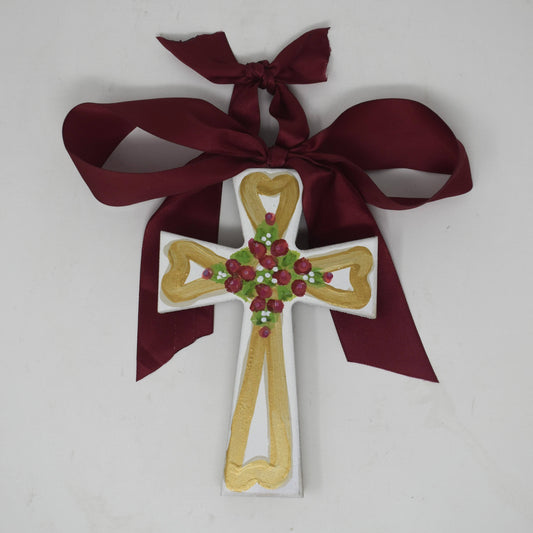 Limited Edition Holiday Cross — Hand-Painted 6"