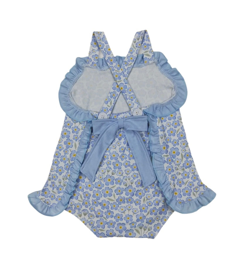 Light Blue Floral Ruffle Bubble