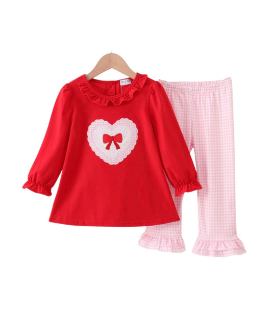 Heart Appliqué Legging Set