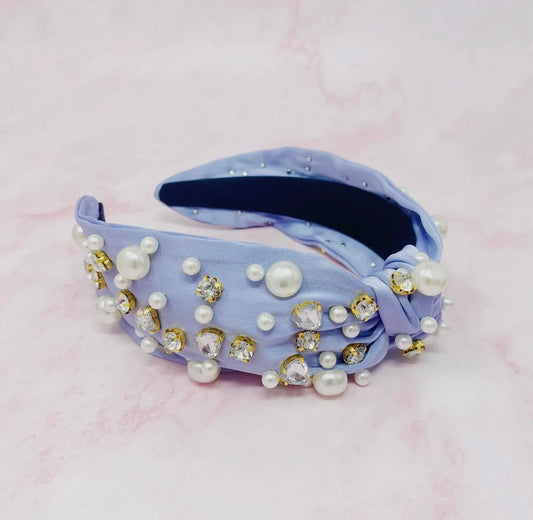 Blue Lavender Jeweled Headband