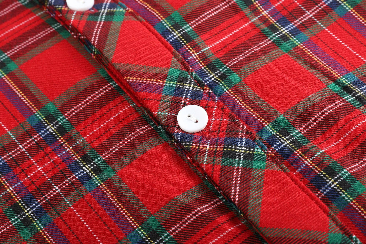 Red and Green Tartan Boys Dress Shirt
