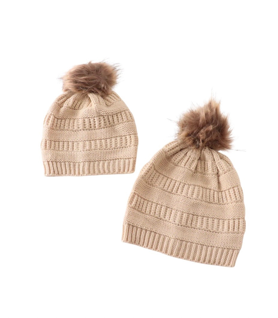 Mommy and Me Pom Pom Beanie