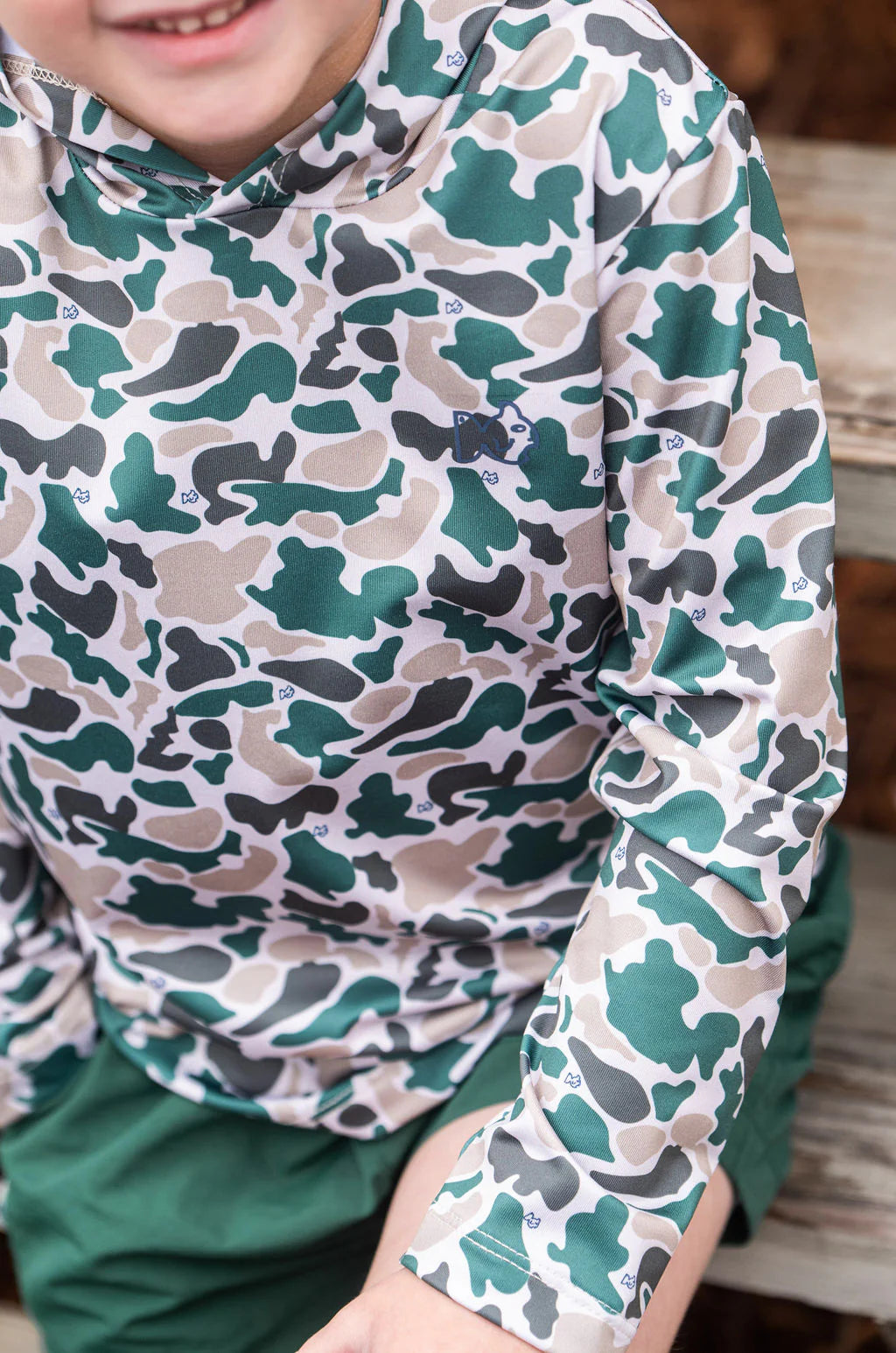 Performance Hoodie Tee - Breakpoint Camo with Swordfish