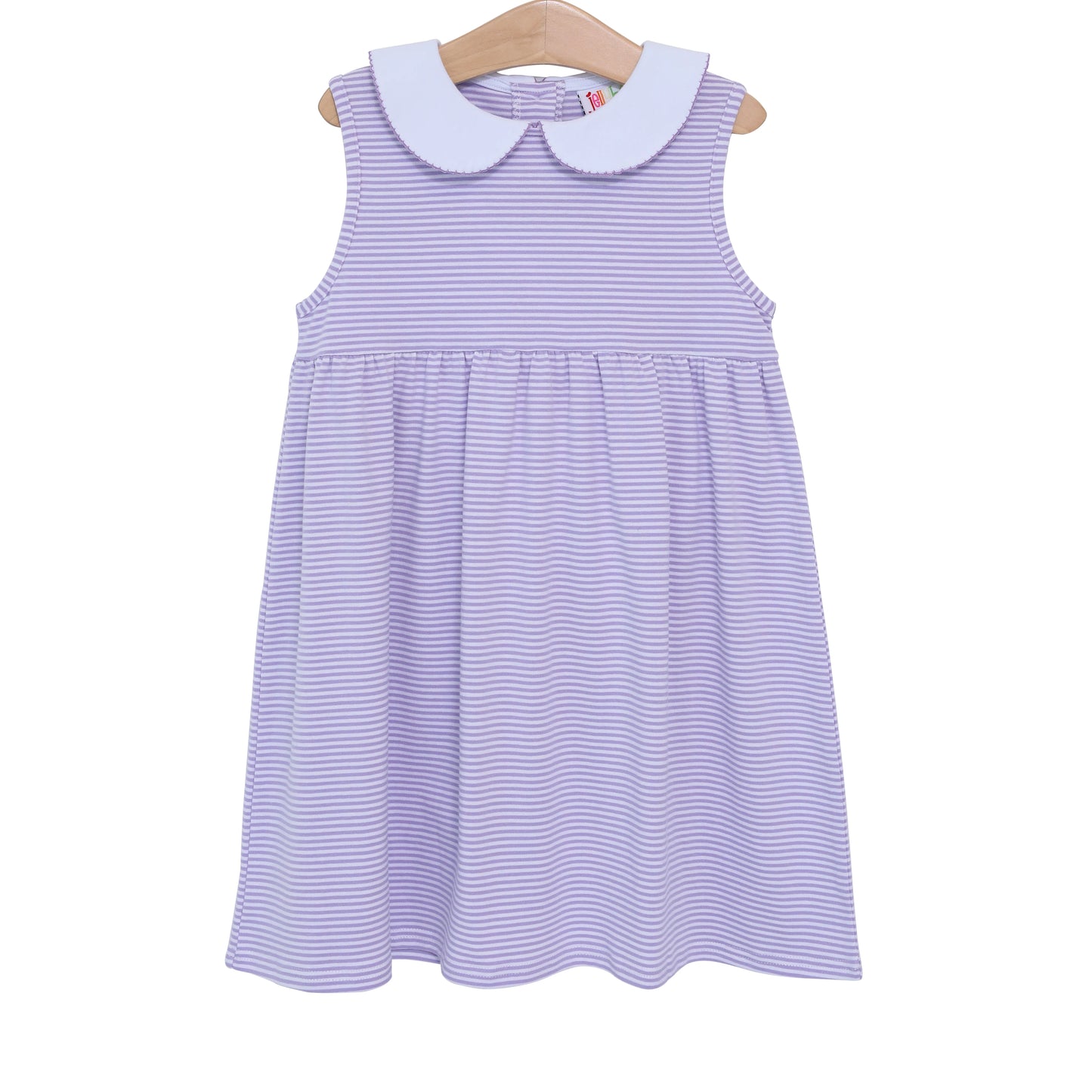 Purple & White Collared Dress