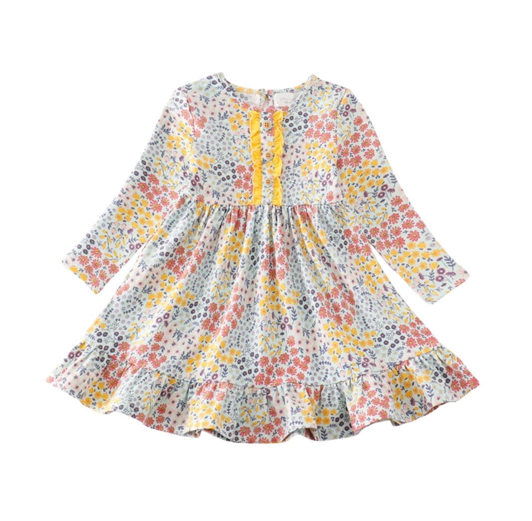 Fall Floral Ruffle Dress