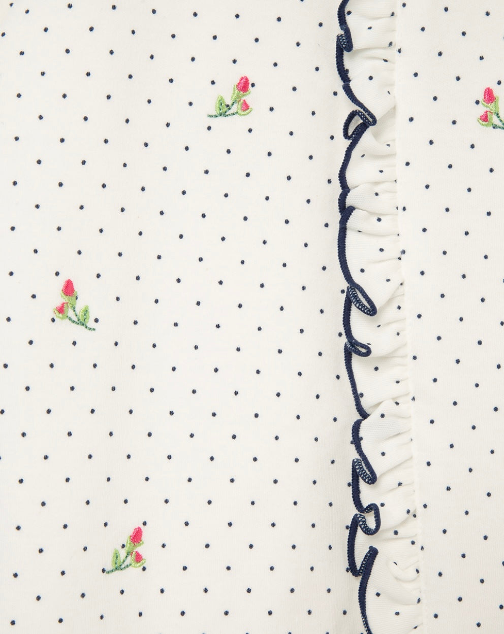 Embroidered Rose Bud Footie & Headband Bow