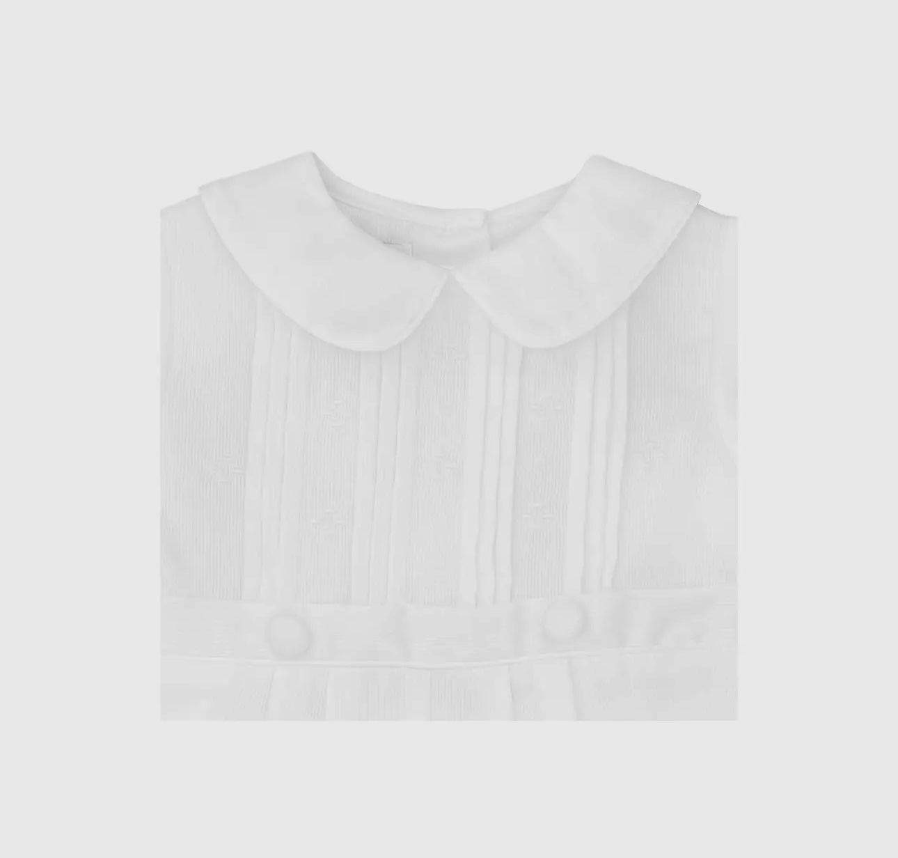 White Pintucks Outfit with Bonnet