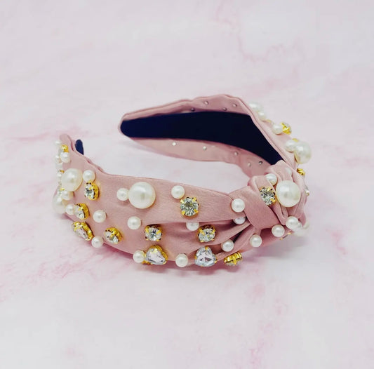 Pink Jeweled Headband