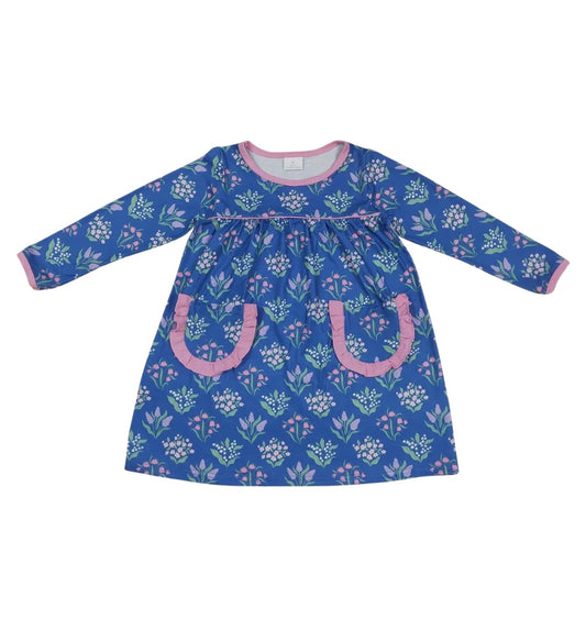 Floral Long Sleeve Pocket Dress