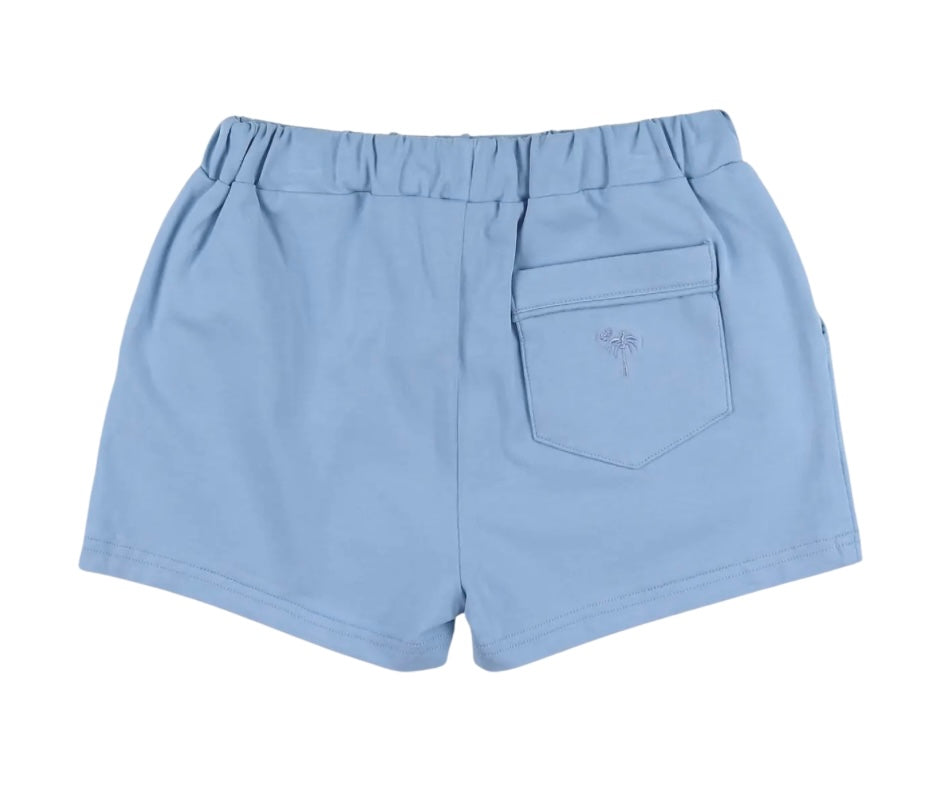 Light Blue Knit Pocket Shorts