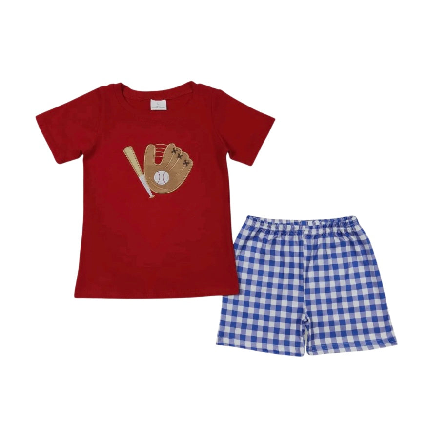 Baseball Appliqué Shorts Set