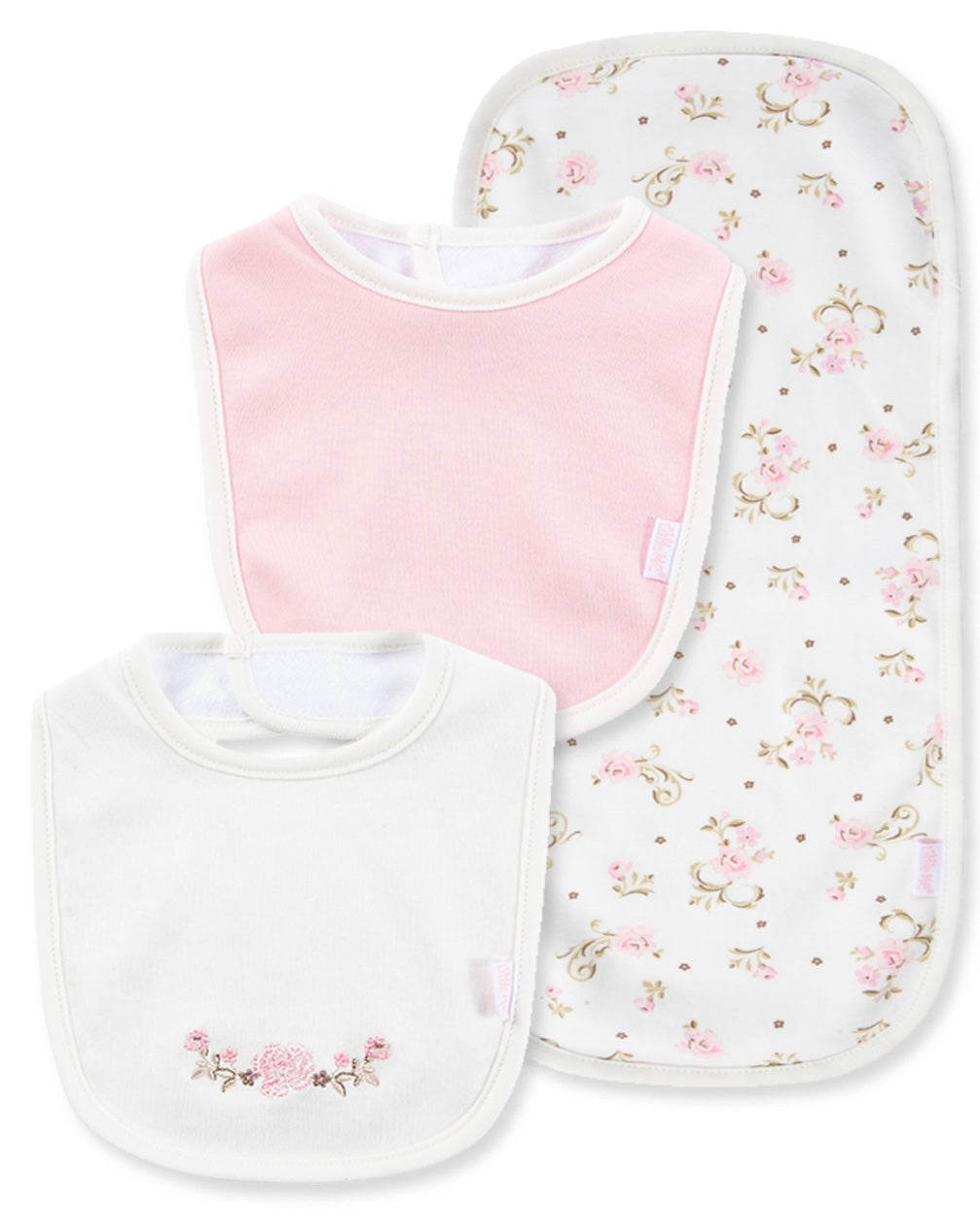 Vintage Rose Set (2 Bibs & 1 Burp Cloth)