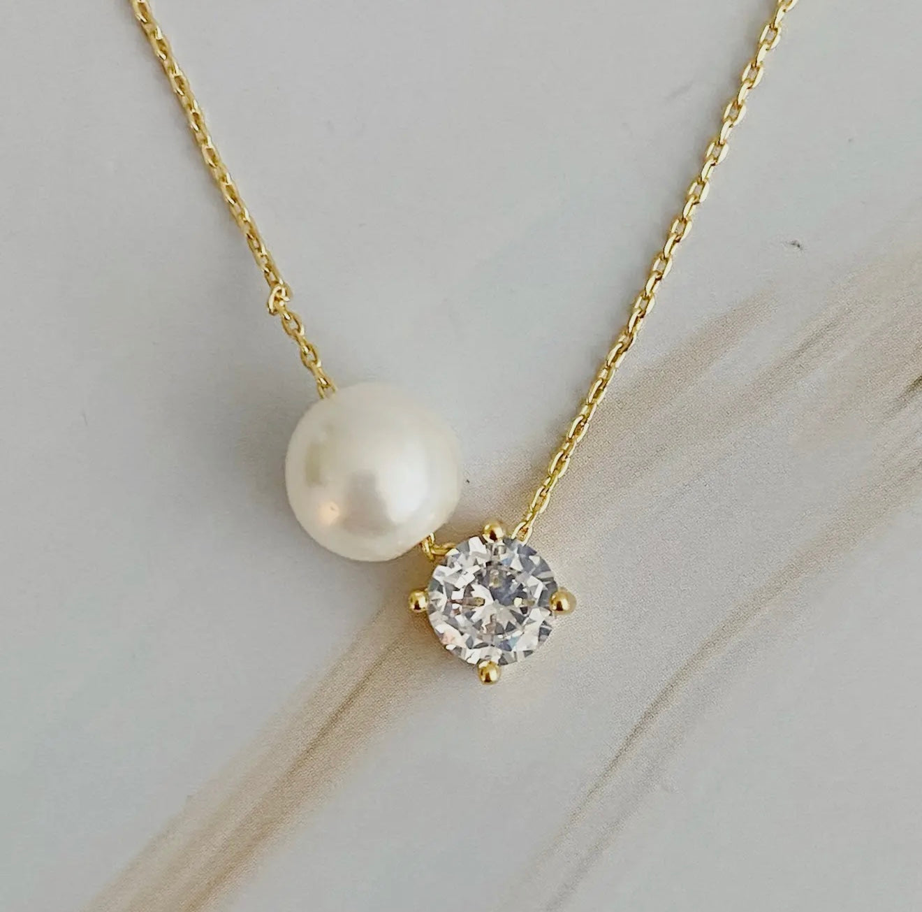 Pearl + Diamond Necklace