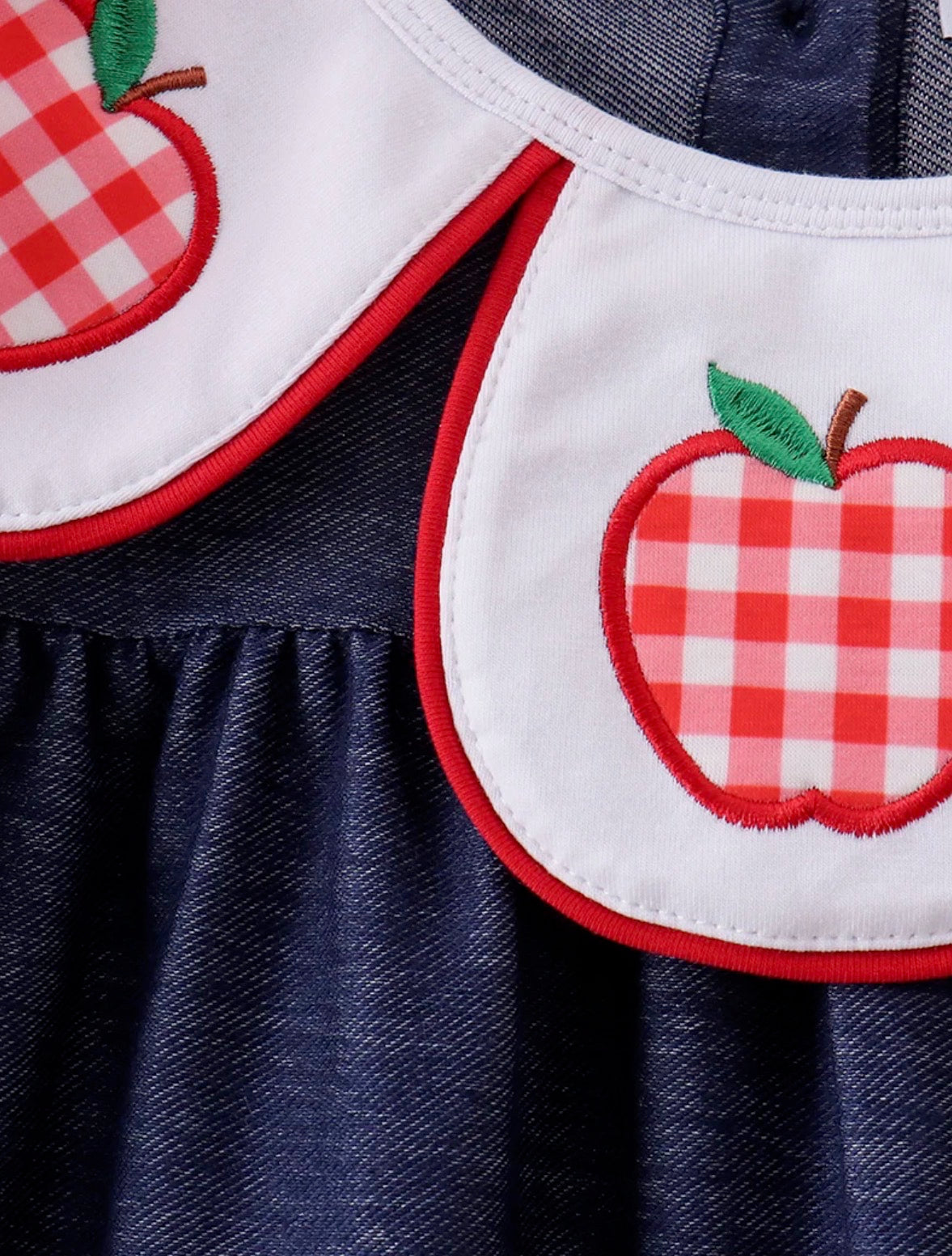 Navy and Red Gingham Apple Dress