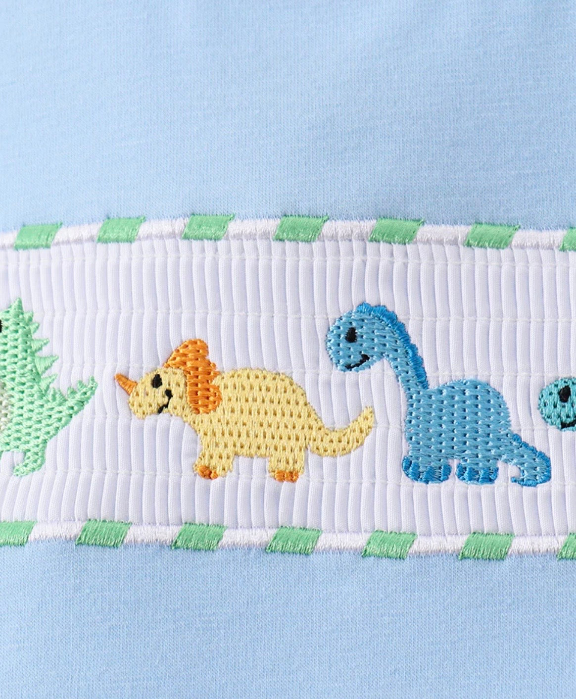 Embroidered Dino Shorts Set