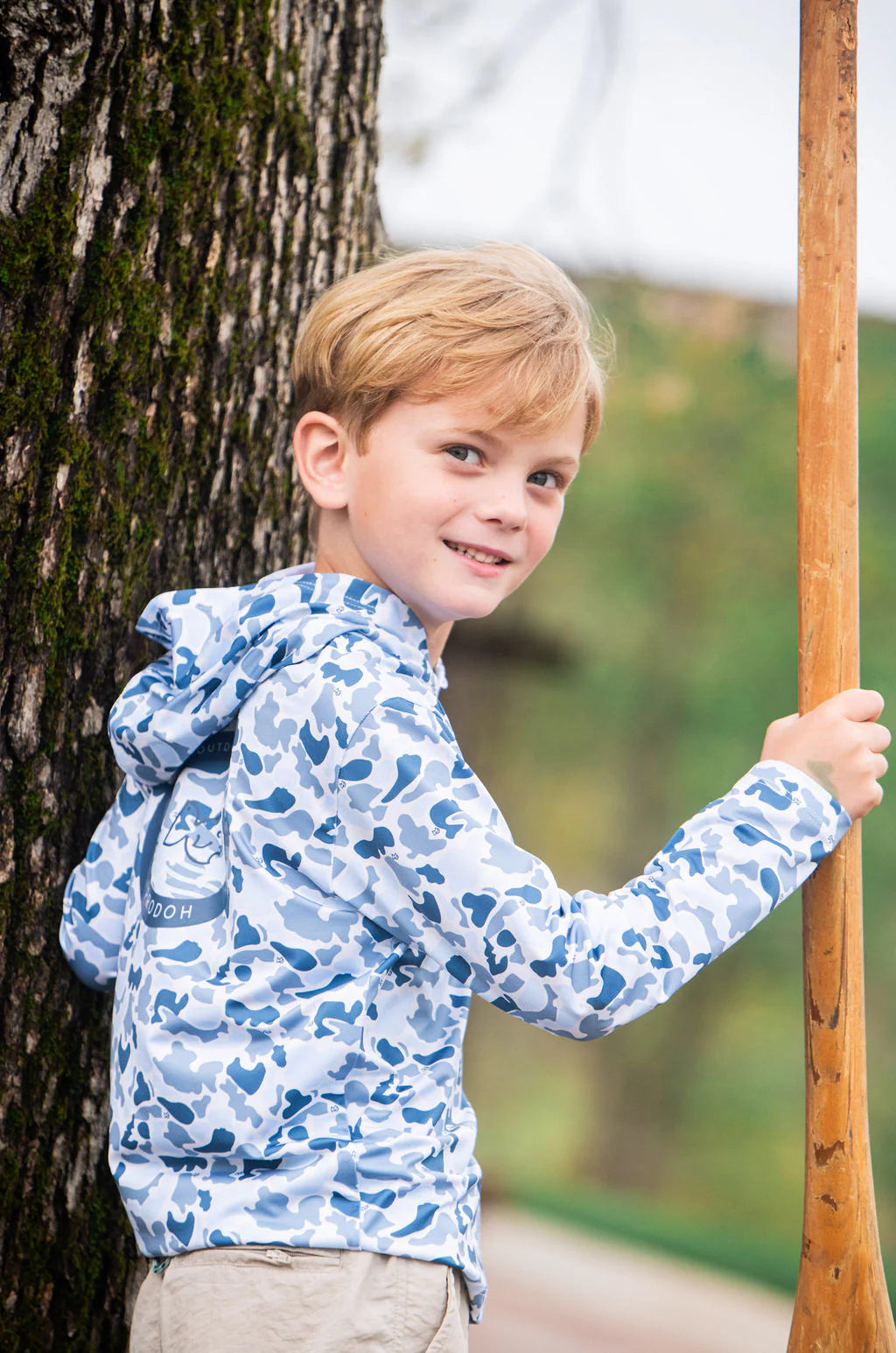 Performance Hoodie Tee - Blue Break Point Camo