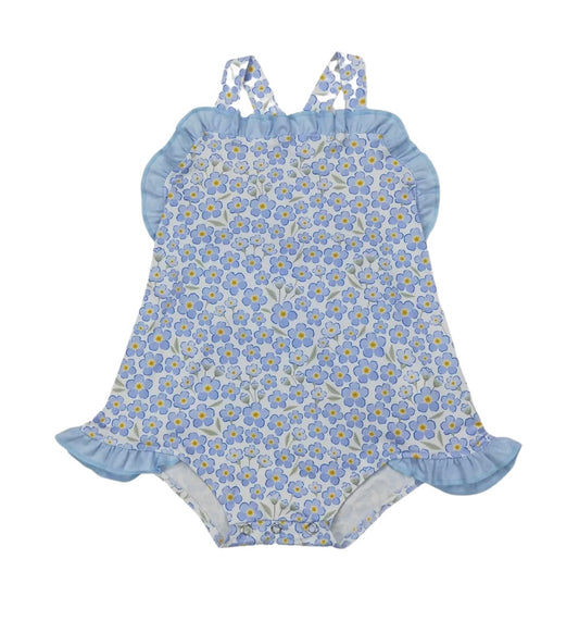 Light Blue Floral Ruffle Bubble