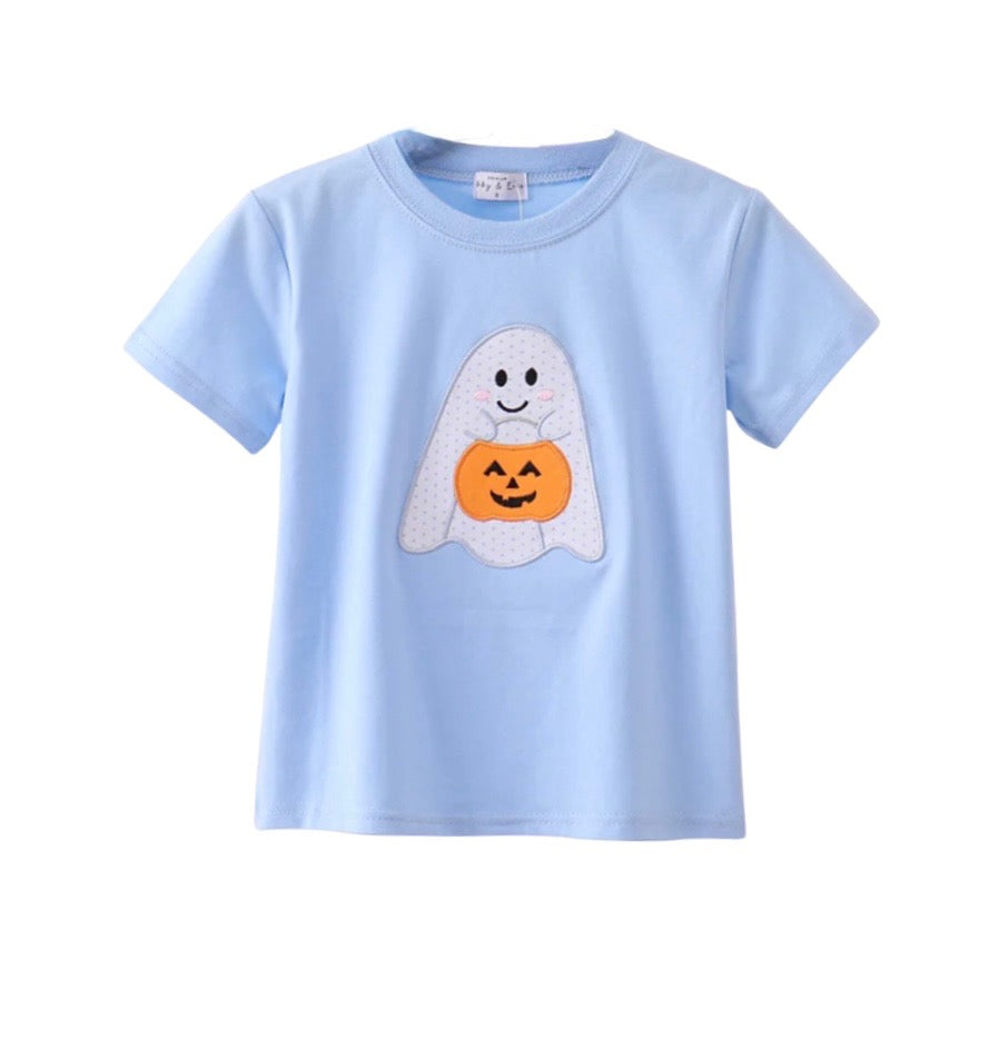 Blue Ghost Embroidered Top
