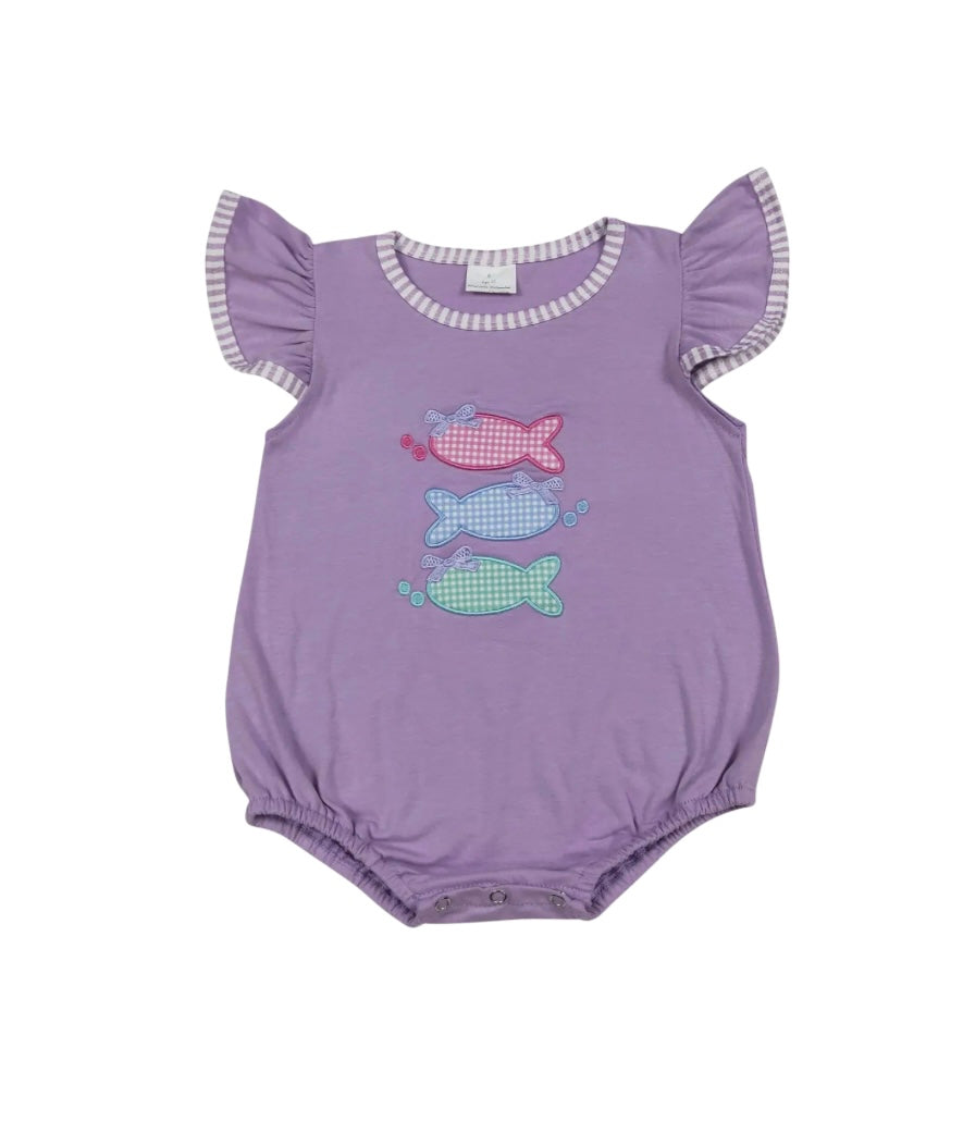 Purple Fish Appliqué Bubble