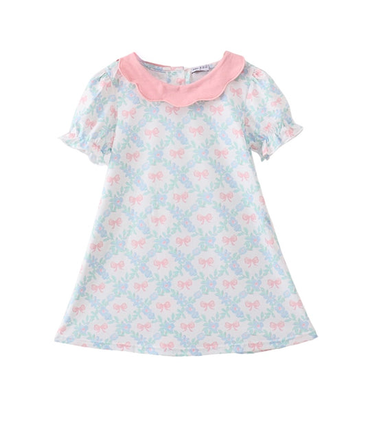 Pink & Blue Bow Dress