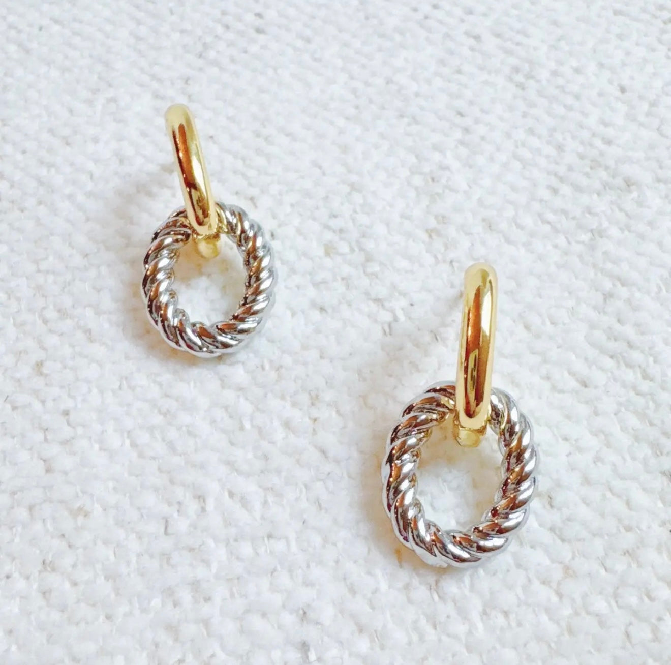 Two-Toned Cable Earrings