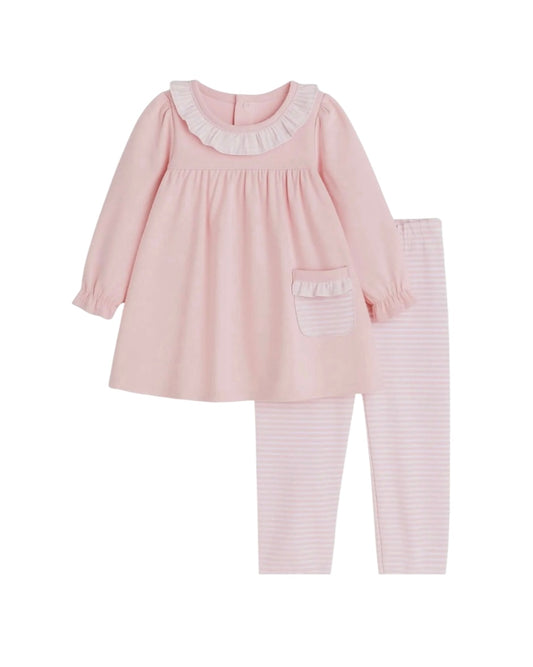 Light Pink & White Stripe Legging Set