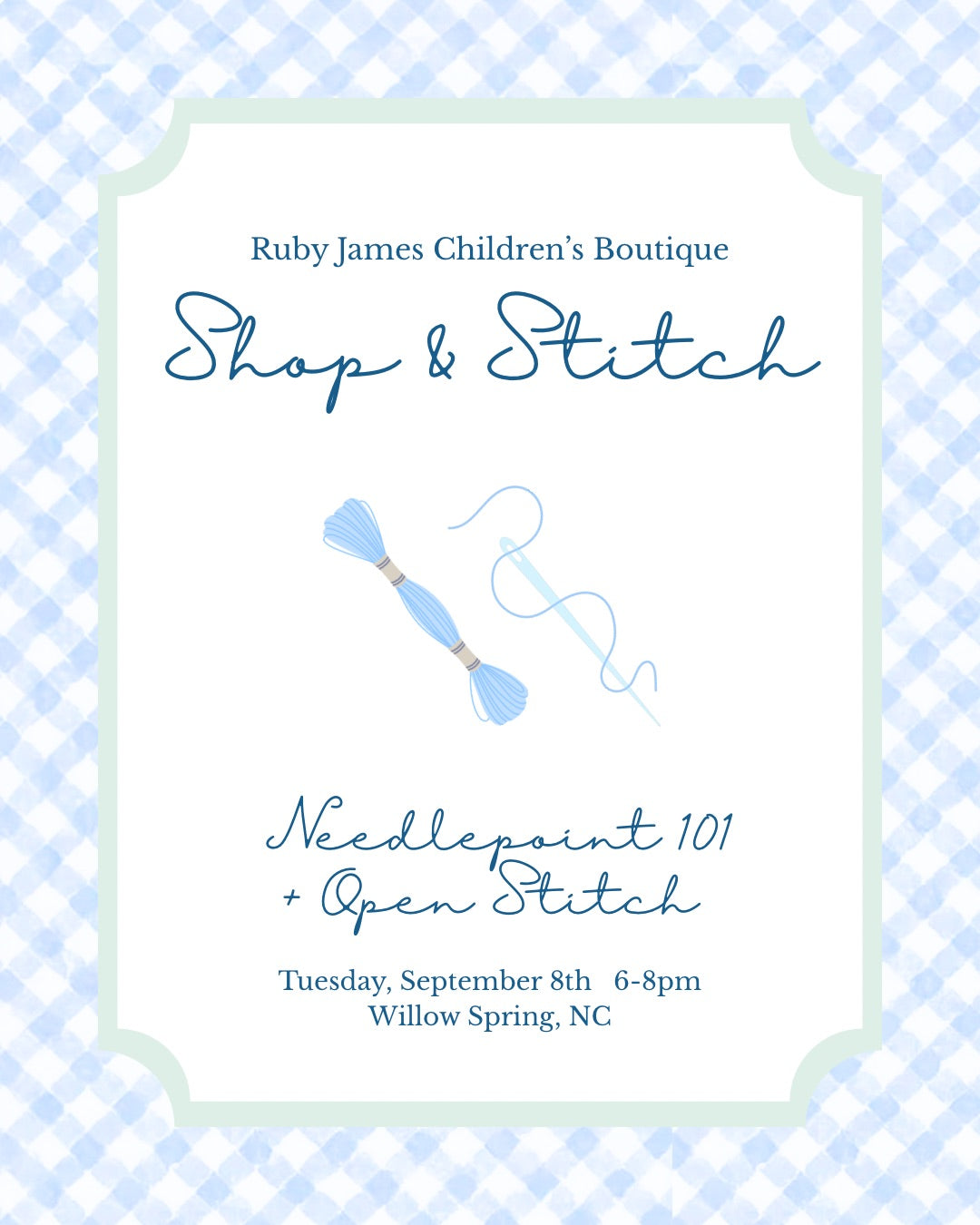 Shop and Stitch: September 8: Beginner Lesson