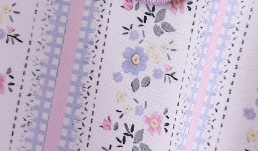 Lavender Floral Ruffle Pajamas