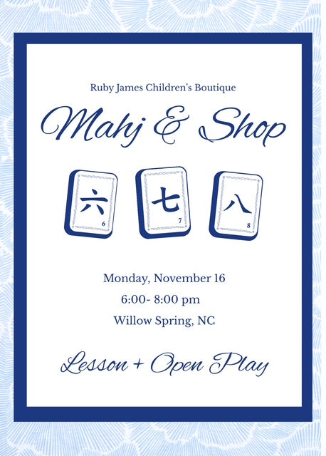Mahj and Shop: November 16: Beginner Lesson