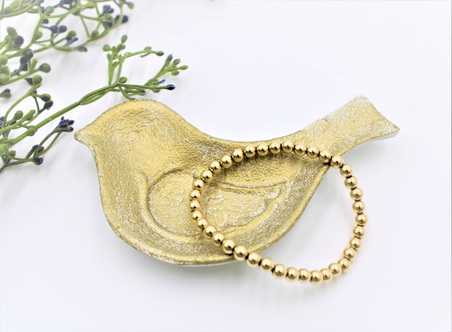 Cast Iron Bird Trinket Dish in Gold