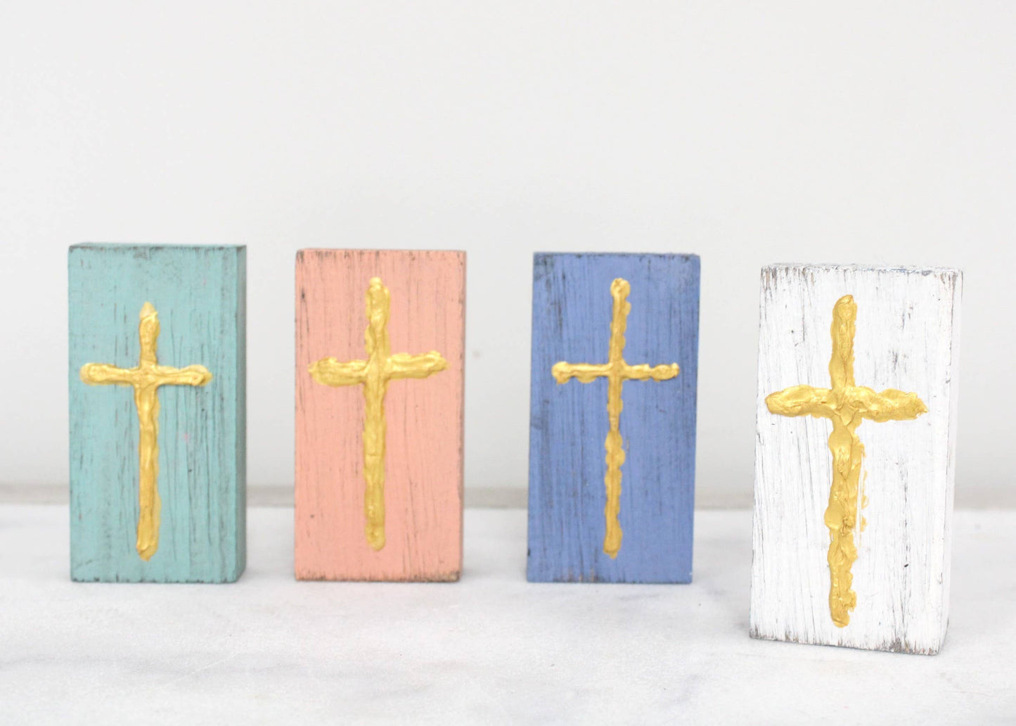 Handpainted Wood Cross Block