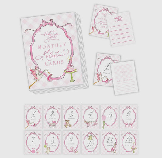 Pink Monthly Milestone Cards