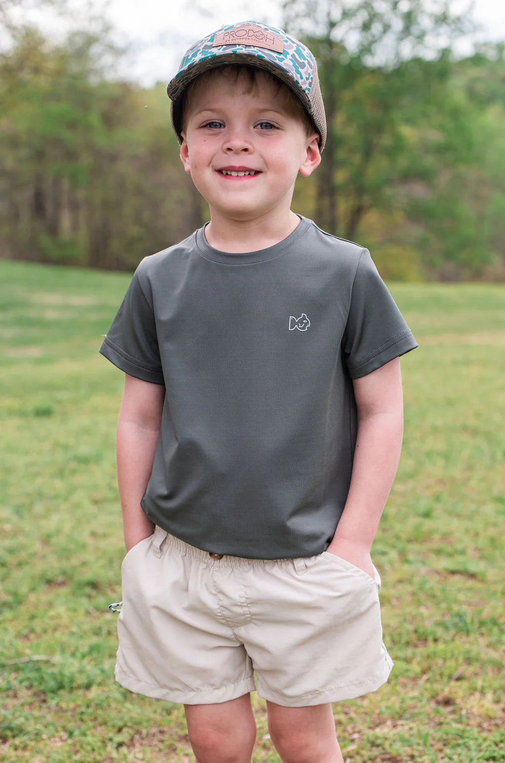 Performance Short Sleeve Tee - Olive Green Antlers